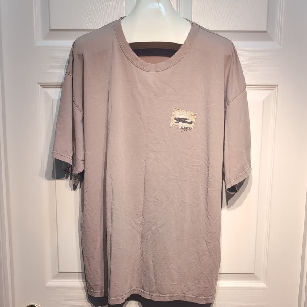 Speedo Men's Taupe Highly Distressed Short Sleeve Tee